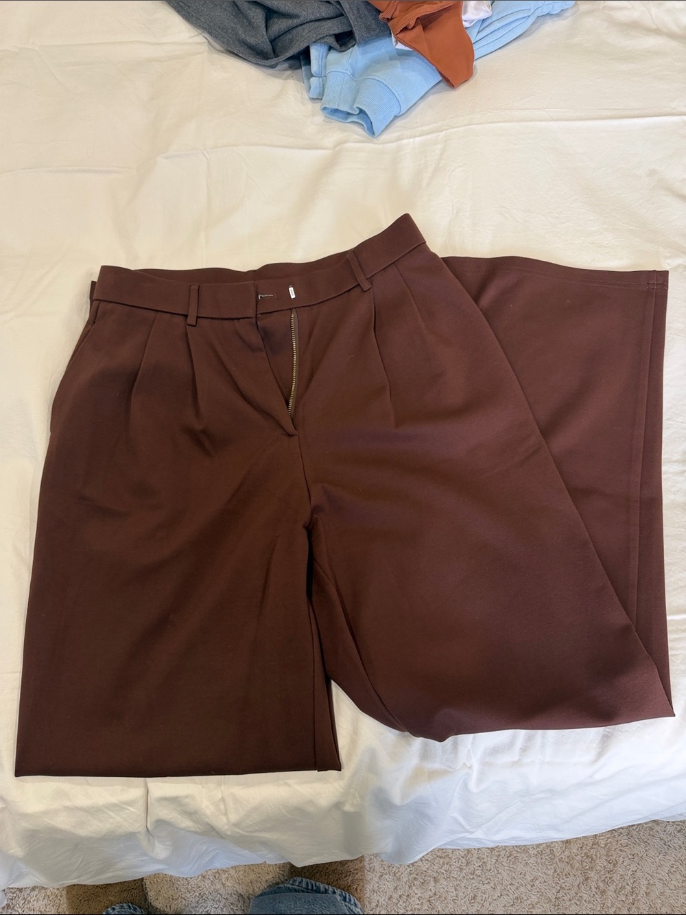 OGL Wide-Leg Pants in Chocolate Brown